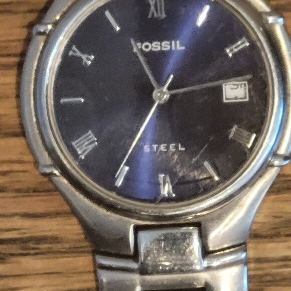 Fossil~Arkitekt~Mens Watch~FS2701~Roman Numeral~Blue Face~Date Dial Not Working - Picture 9 of 10